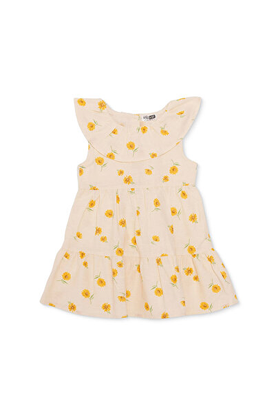 ebebek Hello Baby HelloBaby Kız Bebek Elbise Çiçek Baskılı Düğmeli Fırfırlı Y...