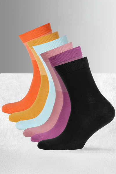 munesso Премиум безшевни чорапи от бамбук, пакет от 6 броя – многоцветни