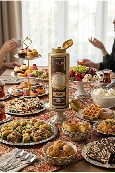 Callei Waffle & Pancake Sos Lezzet Üçlüsü – Beyaz, Sütlü & Antep Fıstık 300 G x 3’lü Set