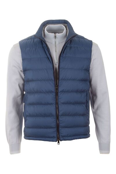 PAUL&SHARK Men's Regular Cut Mock Neck Quilted Pack Blue Vest 99312007-655