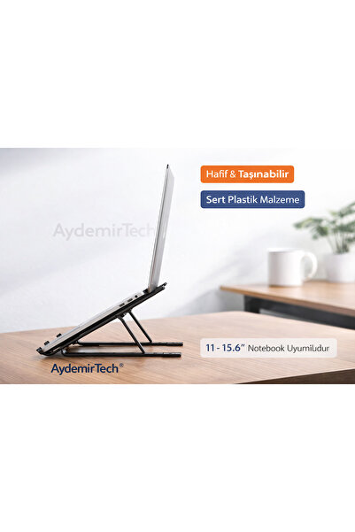 AydemirTech Ayarlanabilir Katlanabilir Laptop Standı Hafif Taşınabilir Notebook Yükseltici