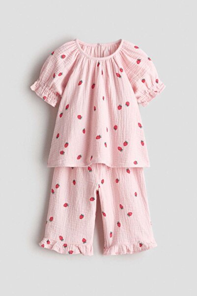 H&M 2-piece printed muslin set