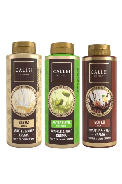 Callei Waffle & Pancake Sos Lezzet Üçlüsü – Beyaz, Sütlü & Antep Fıstık 300 G...