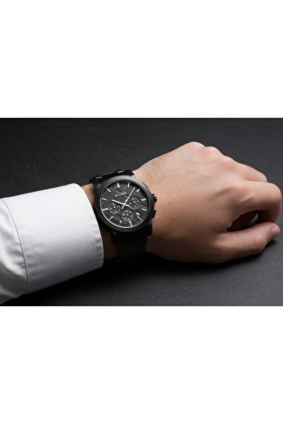 Di Capri Luxury black men's watch with multiple dials – modern all-black design