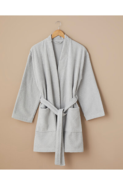 English Home Frame Βαμβάκι Μπουρνούζι S-M Γκρι