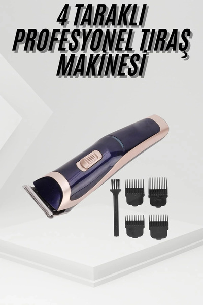 Epilons Tıraş Makinesi 4 Başlıklı Paslanmaz Çelik Bıçaklı Tüm Saç Tiplerine U...