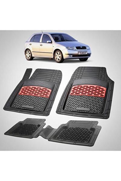 TEAMCAR Συμβατά πατάκια δαπέδου Skoda Fabia I 1999-2007 | Κόκκινα