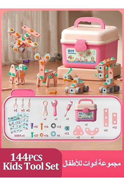 Generic Kids Tool Set,144PCS Kids Tool Set with Storage Box,Durable Pretend P...