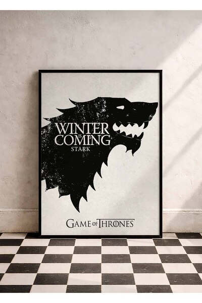Huca Game of Thrones Poster - Winter Is Coming Stark Posteri – Minimal Siyah ...