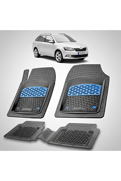 TEAMCAR Skoda Fabia III Compatible Floor Mats Combi 2014-2021 | Blue