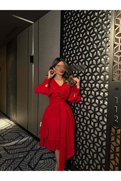 nouf Red Barbie Lace dress