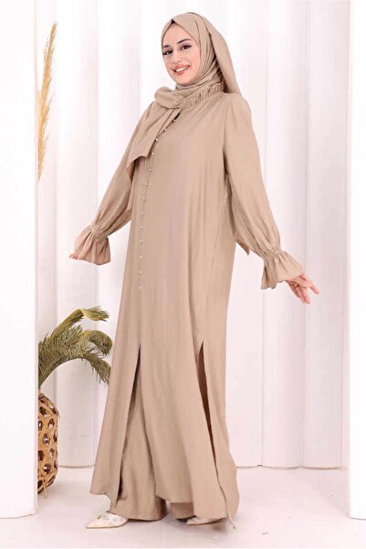 TRENDTESETTÜR KADIN VİZON ŞALLI PANTOLON TAKIMI T 4108