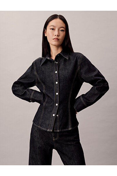 Calvin Klein Denim Seamed Button-Up Shirt