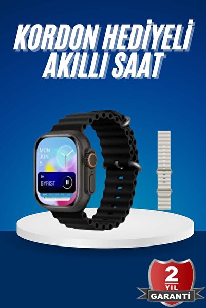 1680226782 Ultra Akıllı Saat 49 Mm Çift Kordonlu Arama Cevaplama (72602) Bluetooth Bağlantılı