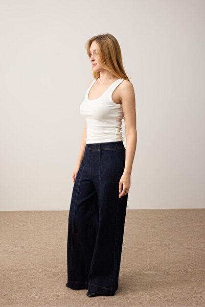 Jimmy Key Koyu İndigo Mavi Düz Kesim Denim Pantolon