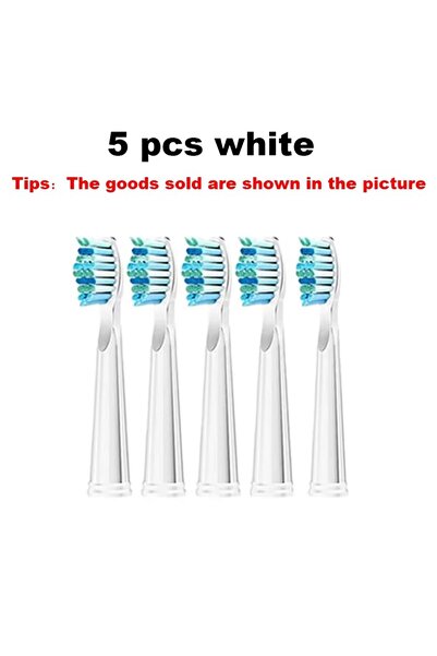 Choice5 ٥ قطع بيضاء جديدة، ٣/٥/١٠ قطع رؤوس فرشاة أسنان بديلة من فيري ويل لطرا...