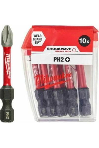 Milwaukee BİTS UÇ PH2 50mm 10LU PKT SHOCKWAVE