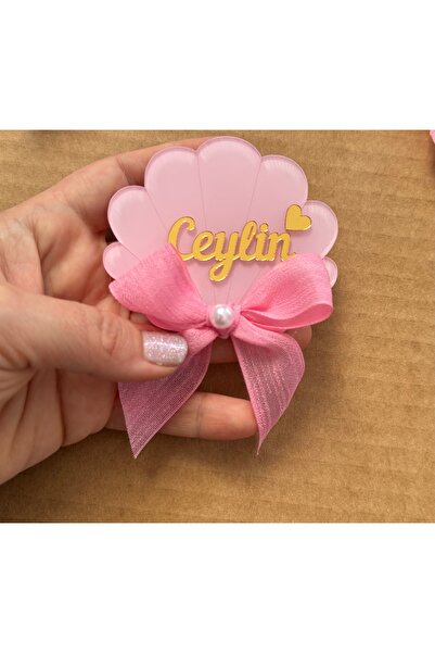 renkli mi renkli tasarım dünyası Bebek hediyelik magnet istiridye gold isimli...