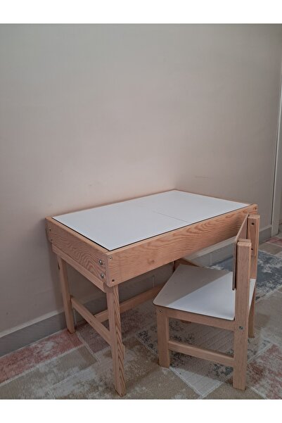 sjs ahşap Çocuk etkinlik masası takımı, çalışma masası, oyun masası, boyama m...