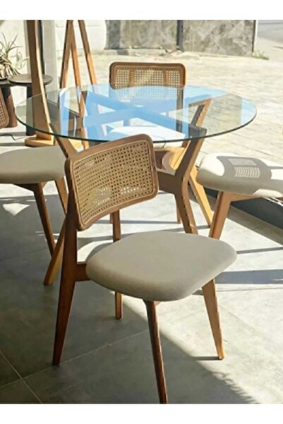 Has Grup Masa Sandalye Sandalye (1 Adet) Hasır Sandalye, Hasırlı Mutfak ve Ba...