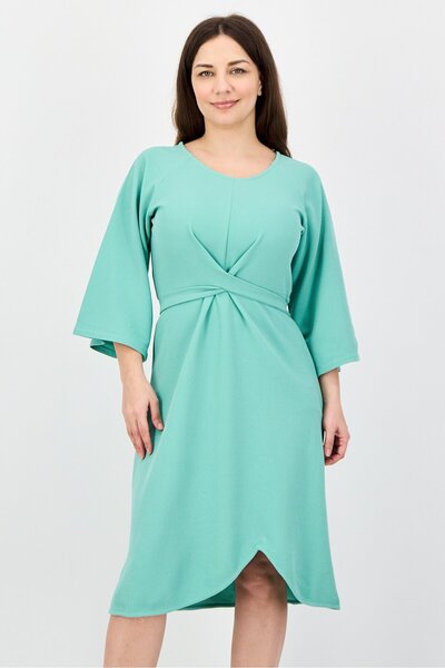 freesoul Women Plain Midi Dress, Pastel Green