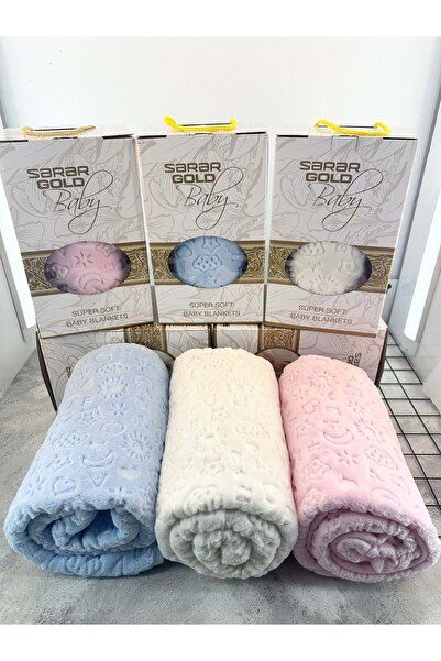 BEBEMER Sarar Embossed Baby Blanket 100*120 - Cream