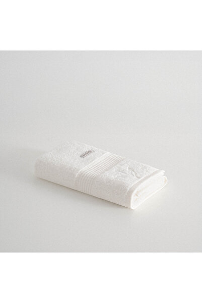 Ecocotton Paye Hand and Face Towel 100% Organic Cotton Embroidered Cream 50X9...