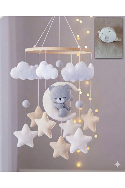 TREND METFİQ DECORATİON El Yapımı Bebek Dönencesi Ahşap Kasnaklı Beşik, Park ...