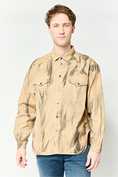 MSGM Men Regular Fit Tie Dye Long Sleeve Casual Shirt, Multicolor