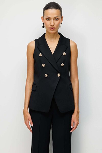 Ekol Süs Cep Detaylı Kruvaze Yelek