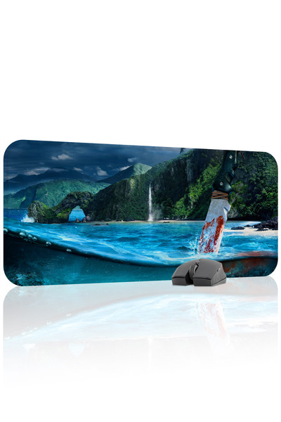 mousepad bastir لوحة ماوس الألعاب المطاطية المخيطة Far Cry مانع للانزلاق V5 -...