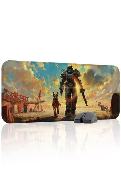 mousepad bastir لوحة ماوس الألعاب المطاطية المخيطة Fallout مانع للانزلاق V1 -...