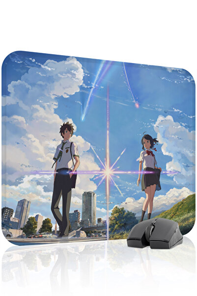 mousepad bastir Kimi no Na wa مانع للانزلاق لوحة ماوس مطاطية مخيطة V5 - 48X40...