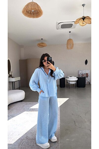 Buket Teke Baby Blue Ριγέ Σετ Βρεφικών Ειδών