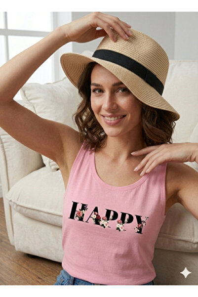 FAVORİST HAPPY cu imprimeu Maiou pentru femei cu umerii goi tricou