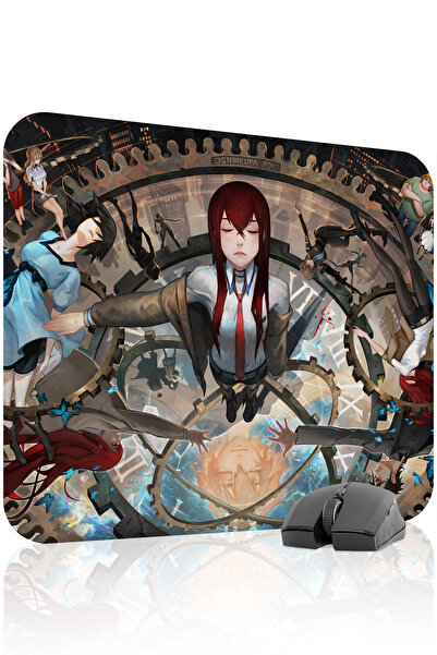 mousepad bastir Steins;Gate مانع للانزلاق لوحة ماوس مطاطية مخيطة للألعاب V5 -...