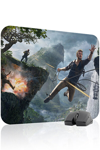 mousepad bastir لوحة ماوس الألعاب المطاطية المخيطة Uncharted مانع للانزلاق V3...