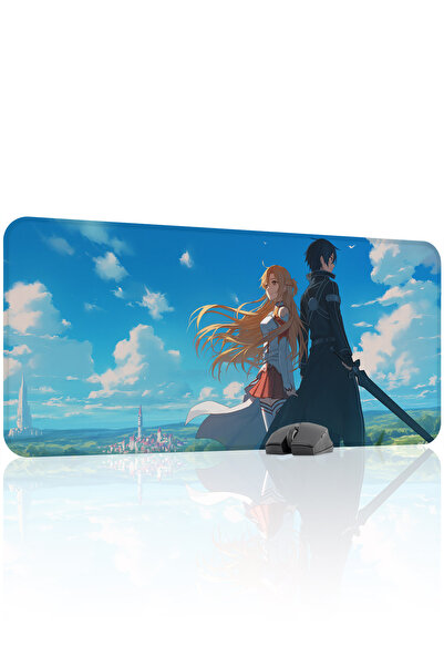 mousepad bastir لوحة ماوس مطاطية مخيطة من Sword Art Online مانع للانزلاق V1 -...