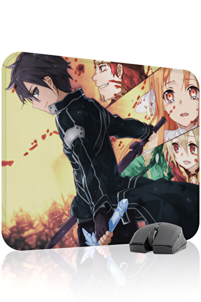 mousepad bastir لوحة ماوس مطاطية مخيطة من Sword Art Online مانع للانزلاق V3 -...