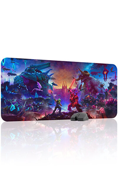 mousepad bastir لوحة ماوس الألعاب المطاطية المخيطة DOOM مانع للانزلاق V3 - 90...