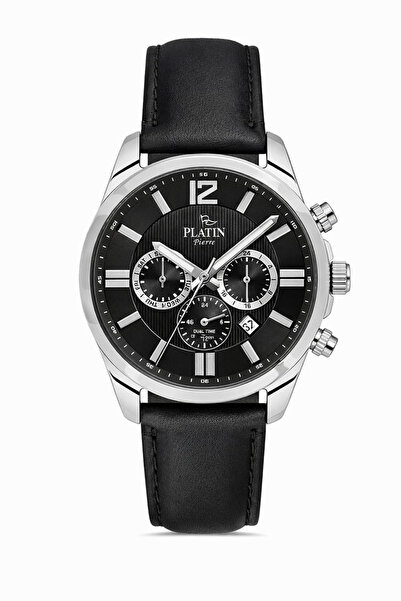 Platin Pierre ساعة يد رجالية HDS-PL-1216GB-J2 جلد كوردون فونكشنز أكتيف