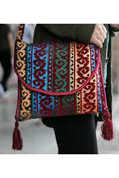 Bk Gift El Yapımı Otantik Türk Kilim Omuz Çantası -5, Günlük, Kitap, Tablet, ...
