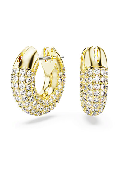 Swaroski Dextera hoop earrings,Pavé crystal, Rhodium plated