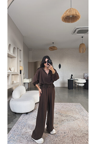 Buket Teke Set de țesături premium maro dantelă cu detalii