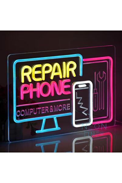 Slasa Phone Repair Neon Sign 26x40 cm LED Wall Decor with 6 mm Acrylic Base