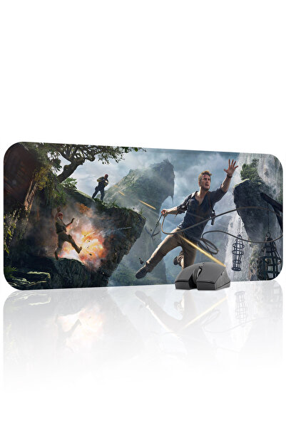 mousepad bastir لوحة ماوس الألعاب المطاطية المخيطة Uncharted مانع للانزلاق V3...