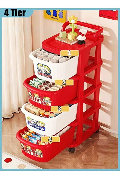 Generics 4 Drawers Storage Cart 4 Tier Storage Unit Rolling Utility Cart Trol...