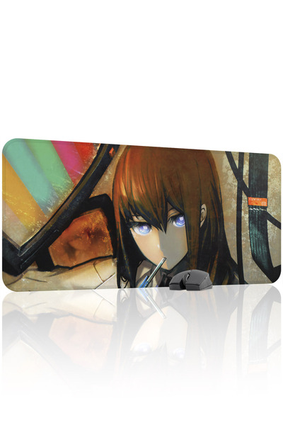 mousepad bastir Steins;Gate مانع للانزلاق لوحة ماوس مطاطية مخيطة V3 - 90x40 X...