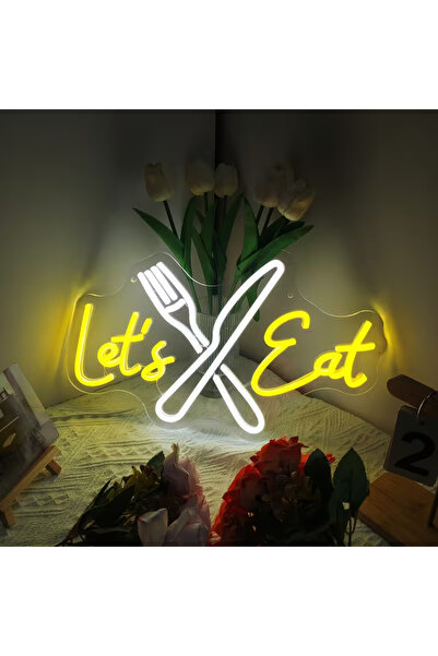Slasa Let’s Eat Neon Sign 25x40 cm Multicolor LED with 6 mm Acrylic Base