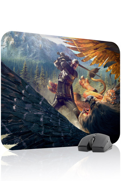 mousepad bastir لوحة ماوس مطاطية للألعاب من Witcher 3 ذات مانع للانزلاق خياطة...